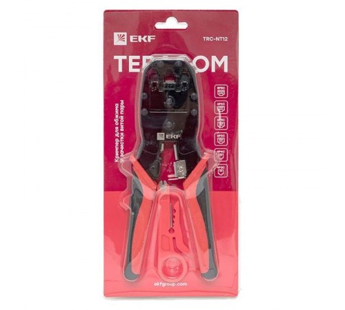 Кримпер для обжима и зачистки витой пары TERACOM TRC-NT12  TRC-NT12  EKF