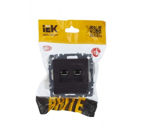 BRITE Розетка компьютерная 2-ая RJ45 кат.5E РК10-2-БрТБ темная бронза   BR-K20-1-K45  IEK