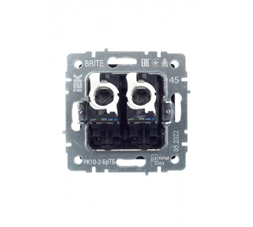 BRITE Розетка компьютерная 2-ая RJ45 кат.5E РК10-2-БрТБ темная бронза   BR-K20-1-K45  IEK