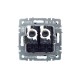 BRITE Розетка компьютерная 2-ая RJ45 кат.5E РК10-2-БрТБ темная бронза   BR-K20-1-K45  IEK
