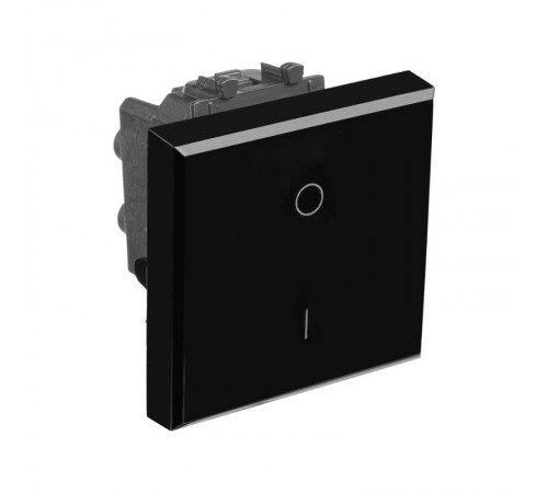 Выключатель двухполюсный одноклавишный модульный, "Avanti", "Черный квадрат", 2 модуля  4402222  DKC