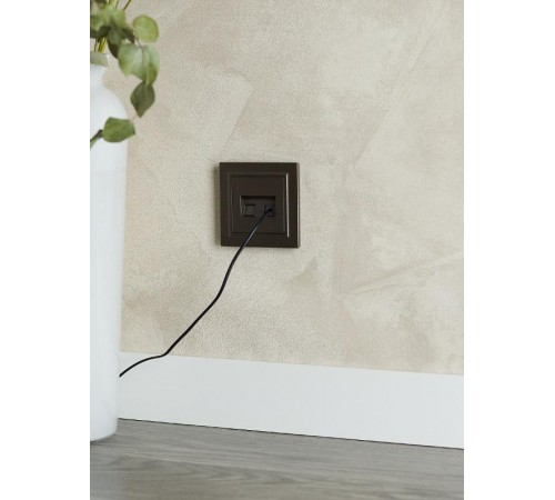 BRITE Розетка компьютерная 2-ая RJ45 кат.5E РК10-2-БрТБ темная бронза   BR-K20-1-K45  IEK