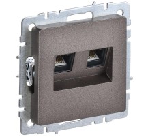 BRITE Розетка компьютерная 2-ая RJ45 кат.5E РК10-2-БрТБ темная бронза   BR-K20-1-K45  IEK