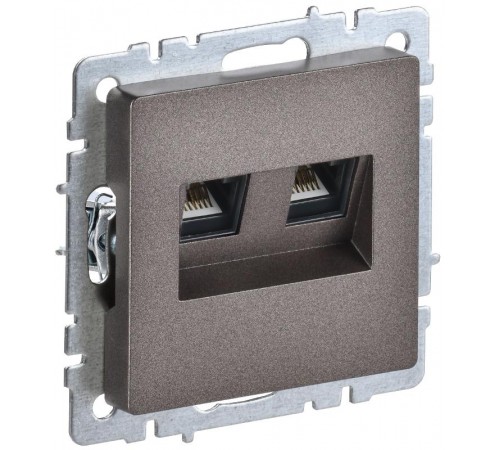 BRITE Розетка двойная RJ11+RJ45 кат.5E РК/Т12-БрТБ темная бронза  BR-KT20-O-1-K45  IEK