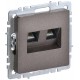 BRITE Розетка двойная RJ11+RJ45 кат.5E РК/Т12-БрТБ темная бронза  BR-KT20-O-1-K45  IEK