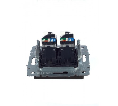 BRITE Розетка компьютерная 2-ая RJ45 кат.5E РК10-2-БрТБ темная бронза   BR-K20-1-K45  IEK