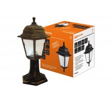 Светильник садово-парковый НТУ 04-60-001 60Вт ЛН/КЛЛ/LED Е27 IP44 четырехгранник, стойка, пластик, бронза  SQ0330-0715  TDM