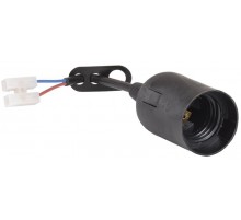 Патрон подвесной с шнуром пластик Е27 черный (50 шт), стикер на изделии Ппл27-04-К52  EPP14-04-01-K02  IEK