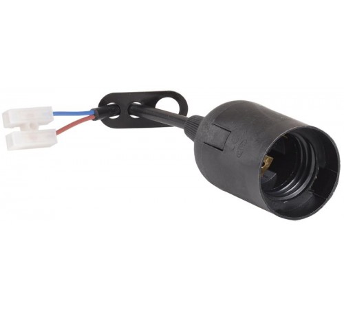 Патрон подвесной с шнуром пластик Е27 черный (50 шт), стикер на изделии Ппл27-04-К52  EPP14-04-01-K02  IEK