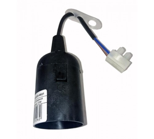 Патрон подвесной с шнуром пластик Е27 черный (50 шт), стикер на изделии Ппл27-04-К52  EPP14-04-01-K02  IEK