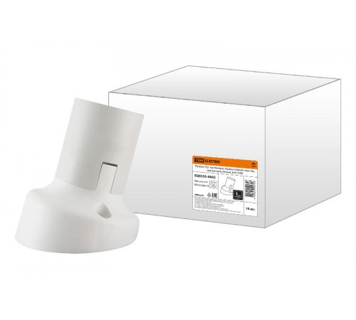 Патрон Е27 настенный, термостойкий пластик, наклонный, белый, Б/Н  SQ0335-0042  TDM