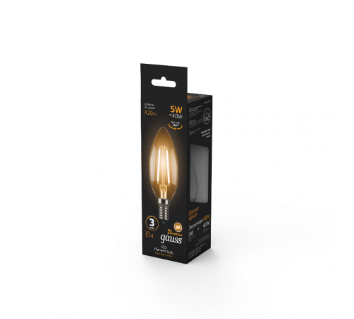 Лампа светодиодная LED 5Вт E14 220В 2700К свеча  103801105  Gauss