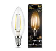 Лампа светодиодная LED 5Вт E14 220В 2700К свеча  103801105  Gauss