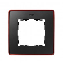 Simon 82 Рамка декоративная, 1 пост, Select, S82 Detail, графит-красный металлик  8201610-252  Simon