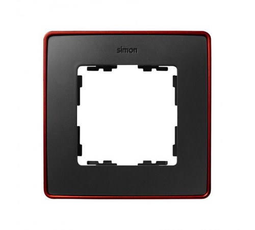 Simon 82 Рамка декоративная, 1 пост, Select, S82 Detail, графит-красный металлик  8201610-252  Simon