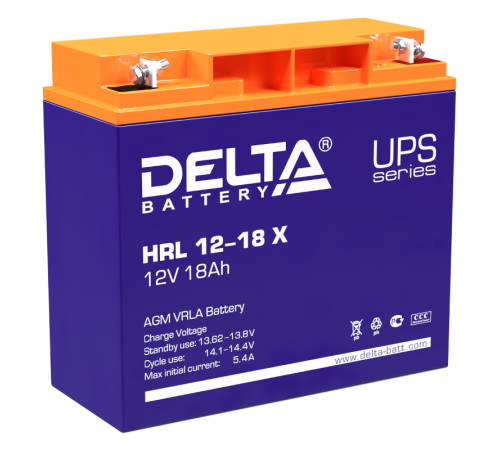 Аккумуляторная батарея проф.серии HRL 12-18 X 12В/17,8Ач  HRL 12-18 X  DELTA