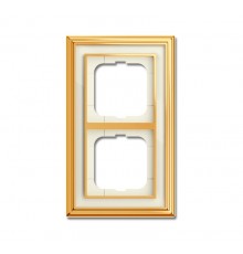 Рамка 2-постовая, серия Династия, Латунь полированная, белое стекло  1754-0-4561   2CKA001754A4561  ABB