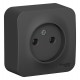 Blanca Антрацит О/У с изолирующей пластиной Розетка без заземления без шторок 16А, 250В  BLNRA000116  SE