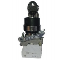 КПЕ 1510 -КС УХЛ2, чёрный, 1но+0нз, ключ на 2 положения с фиксацией, стальное основание, IP54, переключатель  (ЭТ)   ET010522  Электротехник