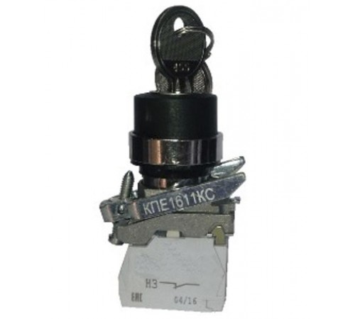 КПЕ 1510 -КС УХЛ2, чёрный, 1но+0нз, ключ на 2 положения с фиксацией, стальное основание, IP54, переключатель  (ЭТ)   ET010522  Электротехник