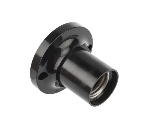 Патрон карболитовый потолочный Е27 черный c этикеткой  11-8818  Rexant