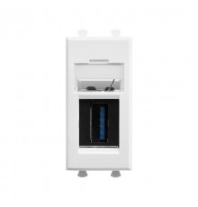 USB 3.0  розетка "Белое облако" Avanti модульная, тип А-А, 1 мод  4400301  DKC