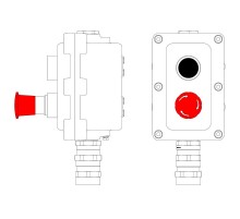 Взрывонепроницаемый пост управления из алюминия LCSD-02-B-MC-P1B(11)x1-P6E(11)x1-PCMB-KA3MHK  LCSD21000060  DKC