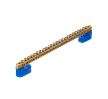 Шина "N" нулевая 8x12мм 24/2 (24 группы/крепеж по краям) с двумя угловыми изоляторами (10 шт/уп)  PR08.28949  Промрукав