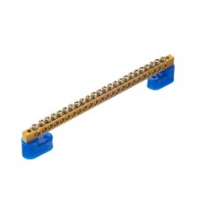 Шина "N" нулевая 6х9мм 24/2 (24 группы/крепеж по краям) с двумя угловыми изоляторами (10 шт/уп)  PR08.28938  Промрукав