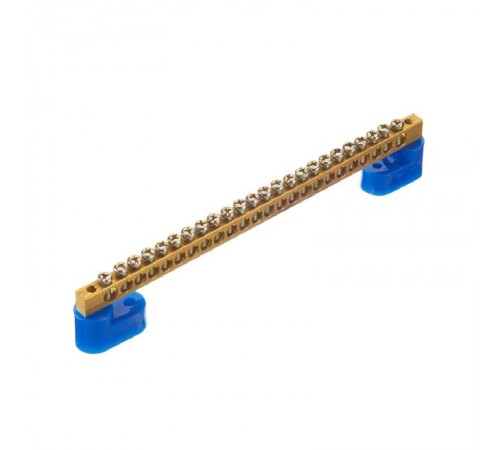 Шина "N" нулевая 8x12мм 24/2 (24 группы/крепеж по краям) с двумя угловыми изоляторами (10 шт/уп)  PR08.28949  Промрукав