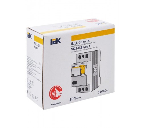 Выключатель дифференциальный (УЗО) ВД1-63 2п 25А 30мА тип A  MDV11-2-025-030  IEK