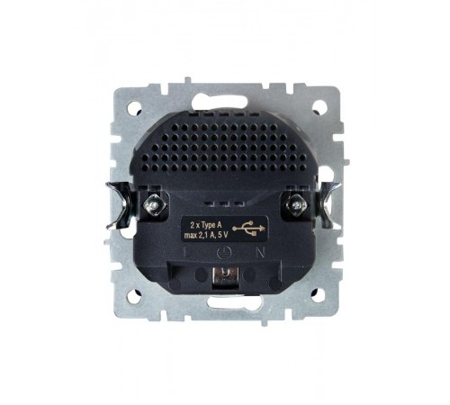 BRITE Розетка с заземлением со шторками 16А с USB A+A 2,1А РЮш10-1-БрШ шампань  BR-R14-16-U21-D21-K37  IEK