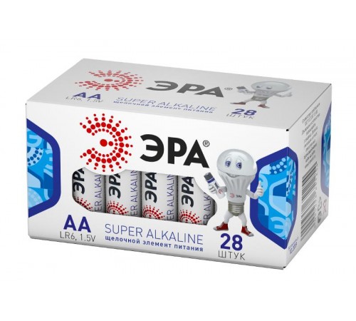 Батарейка щелочная (алкалиновая)  LR6-28 box (28/840/18480) (AA)   Б0002910  ЭРА