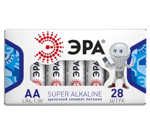 Батарейка щелочная (алкалиновая)  LR6-28 box (28/840/18480) (AA)   Б0002910  ЭРА