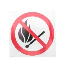Наклейка знак пожарной безопасности "Запрещается пользоваться открытым огнем и курить" d - 180 мм  56-0056-1  REXANT