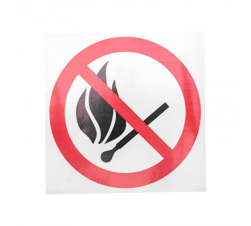 Наклейка знак пожарной безопасности "Запрещается пользоваться открытым огнем и курить" d - 180 мм  56-0056-1  REXANT