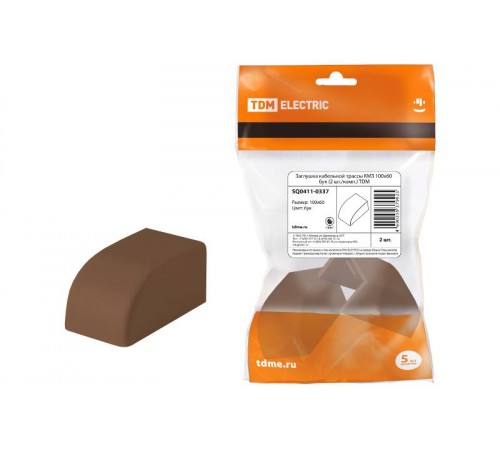 Заглушка кабельной трассы КМЗ 100x60 бук (2 шт./комп.)  SQ0411-0337  TDM