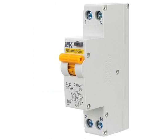 Выключатель автоматический дифференциального тока АВДТ32МL С25 30мА KARAT  MVD12-1-025-C-030  IEK