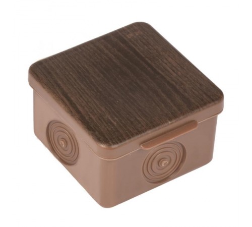 Коробка распределительная КМР-030-037 пылевлагозащищенная без мембранных вводов (65х65х50) тёмное дерево EKF PROxima  plc-kmr-030-037-t  EKF