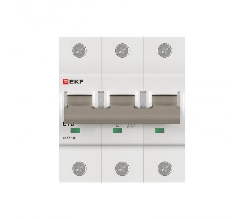 Выключатель автоматический ВА 47-125 3P 16А (C) 15кА PROXIMA   mcb47125-3-16C  EKF