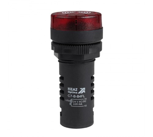 Зуммер с непрерывным сигналом OptiSignal Compact D22 C7-B-B4CL красный с подсветкой 24 В AC/DC   362182  КЭАЗ