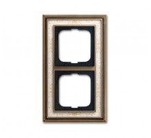Рамка 2-постовая, серия Династия, Латунь античная, белая роспись  1754-0-4591   2CKA001754A4591  ABB