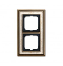 Рамка 2-постовая, серия Династия, Латунь античная, белая роспись  1754-0-4591   2CKA001754A4591  ABB