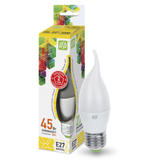 Лампа светодиодная LED-СВЕЧА НА ВЕТРУ-standard 5Вт 230В Е27 3000К 450Лм  4690612004532  ASD