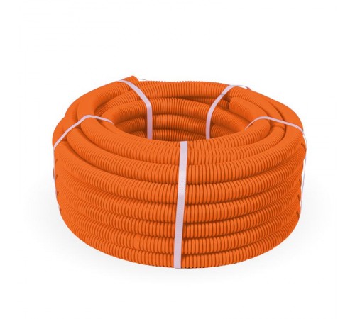 Труба гофрированная ПВХ легкая 350 Н оранжевая д20 (100 м/4800 м уп/пал) с/з  Промрукав  PR01.0131  Промрукав