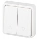 Переключатель ЭРА Эксперт 11-1528-01 для жалюзи кнопочный IP55, 10АХ-250В, СУ, Белый  Б0063249  ЭРА