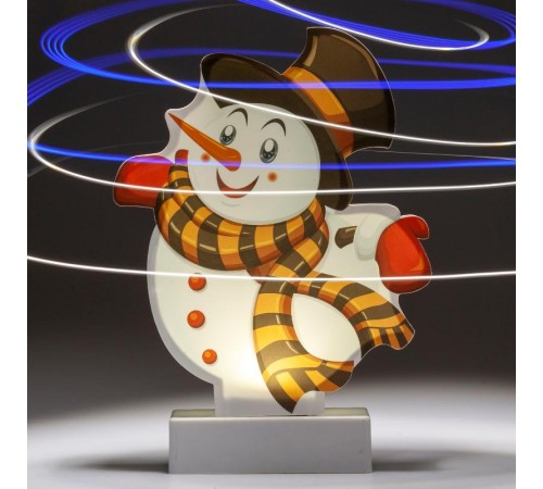 Новогодний декоративный светильник Снеговичок  EGNDS-08  холодный белый диодов , h 24 см, 3*АА, IP20  Б0051932  ЭРА