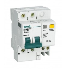 Выключатель автоматический дифференциального тока со встроенной защитой от сверхтоков ДИФ-101 2P 25A 100мА селективный S  15300DEK  DEKraft
