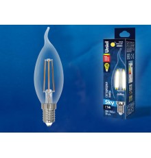 Лампа светодиодная LED-CW35-11W/3000K/E14/CL PLS02WH LED. "свеча на ветру", прозр. Серия Sky. 3000К .  UL-00005170  Uniel