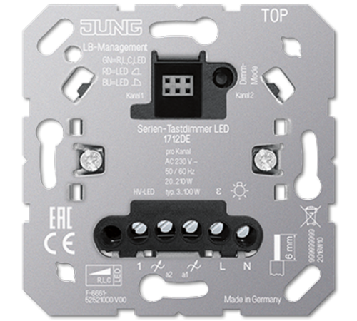 Двухклавишный LED диммер "универсальный"  1712DE  Jung